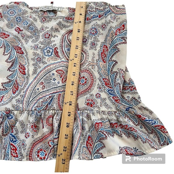 Abercrombie Fitch Red Paisley Peplum Boho Sleeveless - Picture 8 of 8